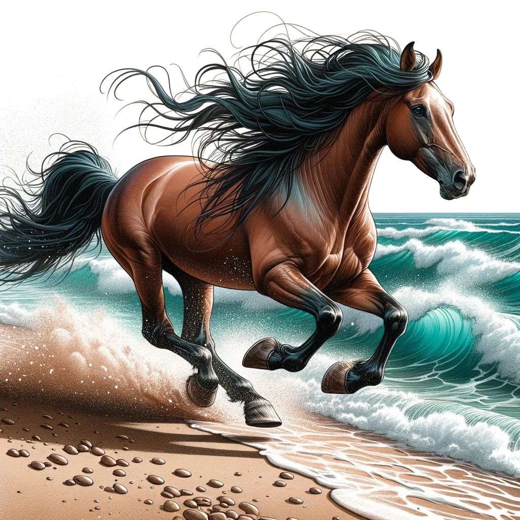a horse, digital art created in Procreate